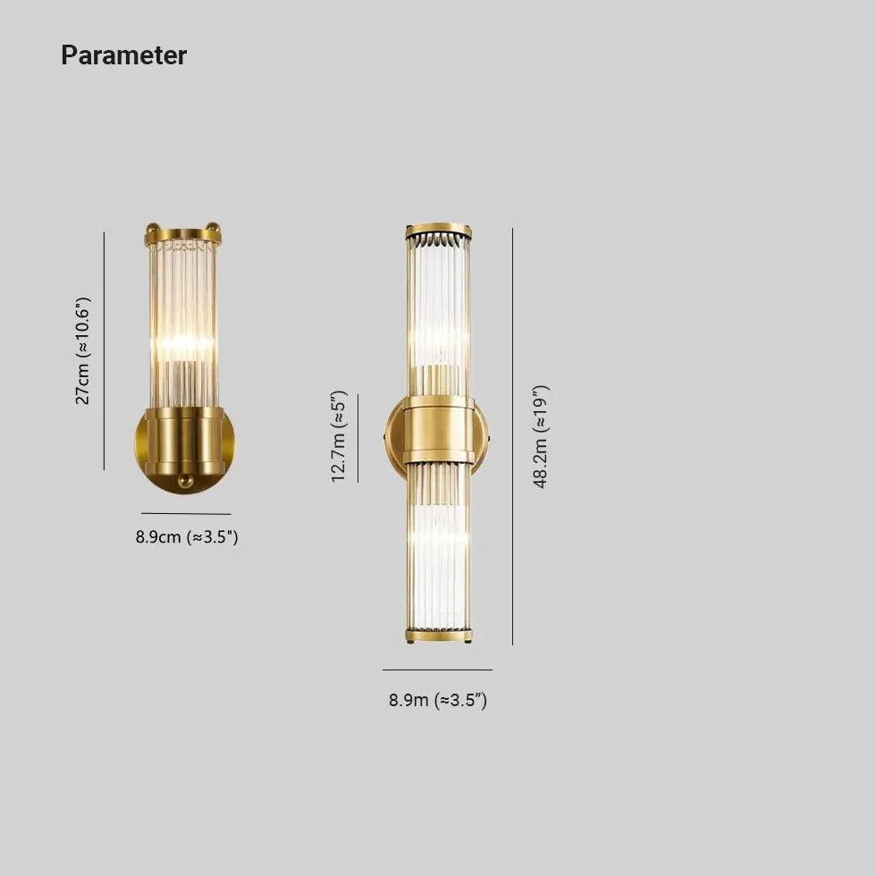 Brushed Brass Wall Light Glass - Clowas