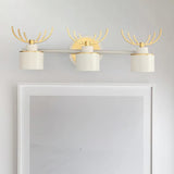 Gold Antler White Lampshade Bathroom Wall Lights - Clowas