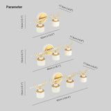 Gold Antler White Lampshade Bathroom Wall Lights - Clowas