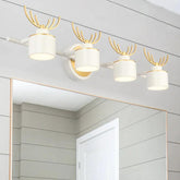 Gold Antler White Lampshade Bathroom Wall Lights - Clowas