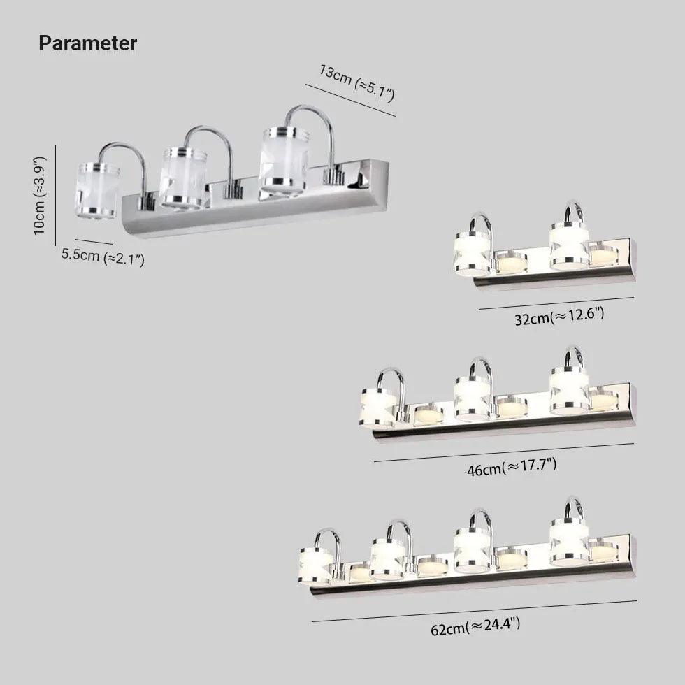 hourglass shaped Silver Bathroom Wall Lights - Clowas