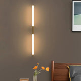Vertical LED Gold Bedroom Wall Lights - Clowas