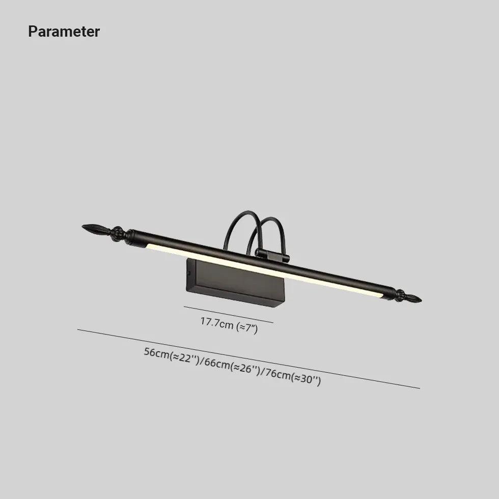 Classic Linear Black Bathroom Wall Lights - Clowas