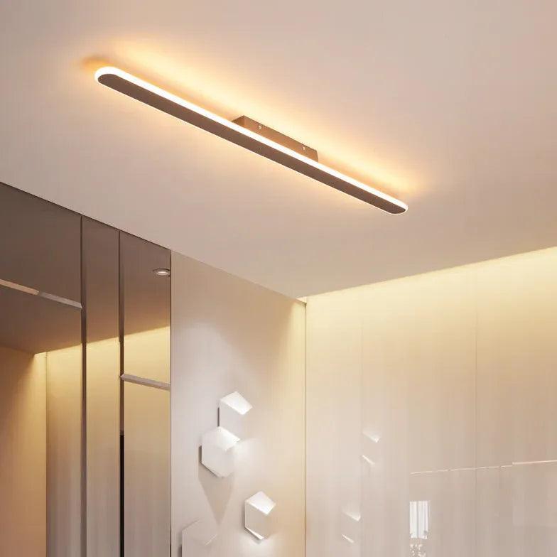 Brown Linear Aluminum Bathroom Wall Light - Clowas