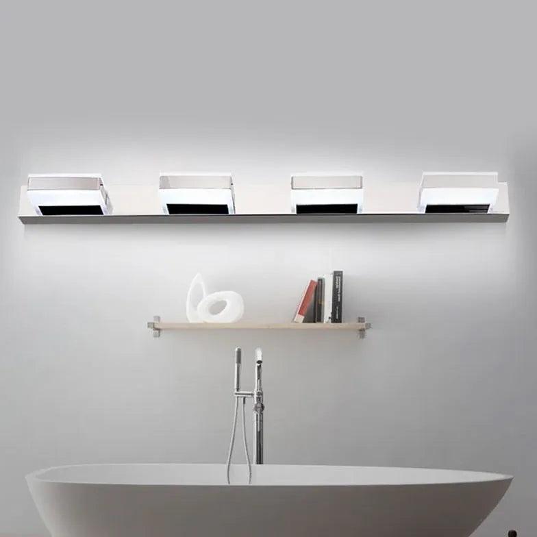 Chrome Square Modern Bathroom Mirror Lights - Clowas