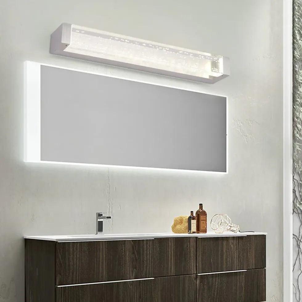 Rectangular White Crystal Led Bathroom Wall Lights - Clowas
