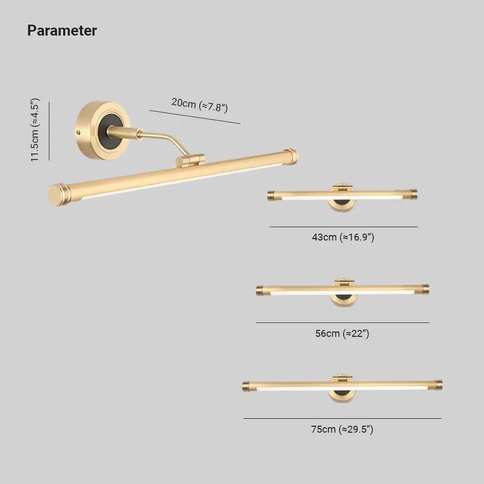 Brass Led Linear Mirror Lights - Clowas