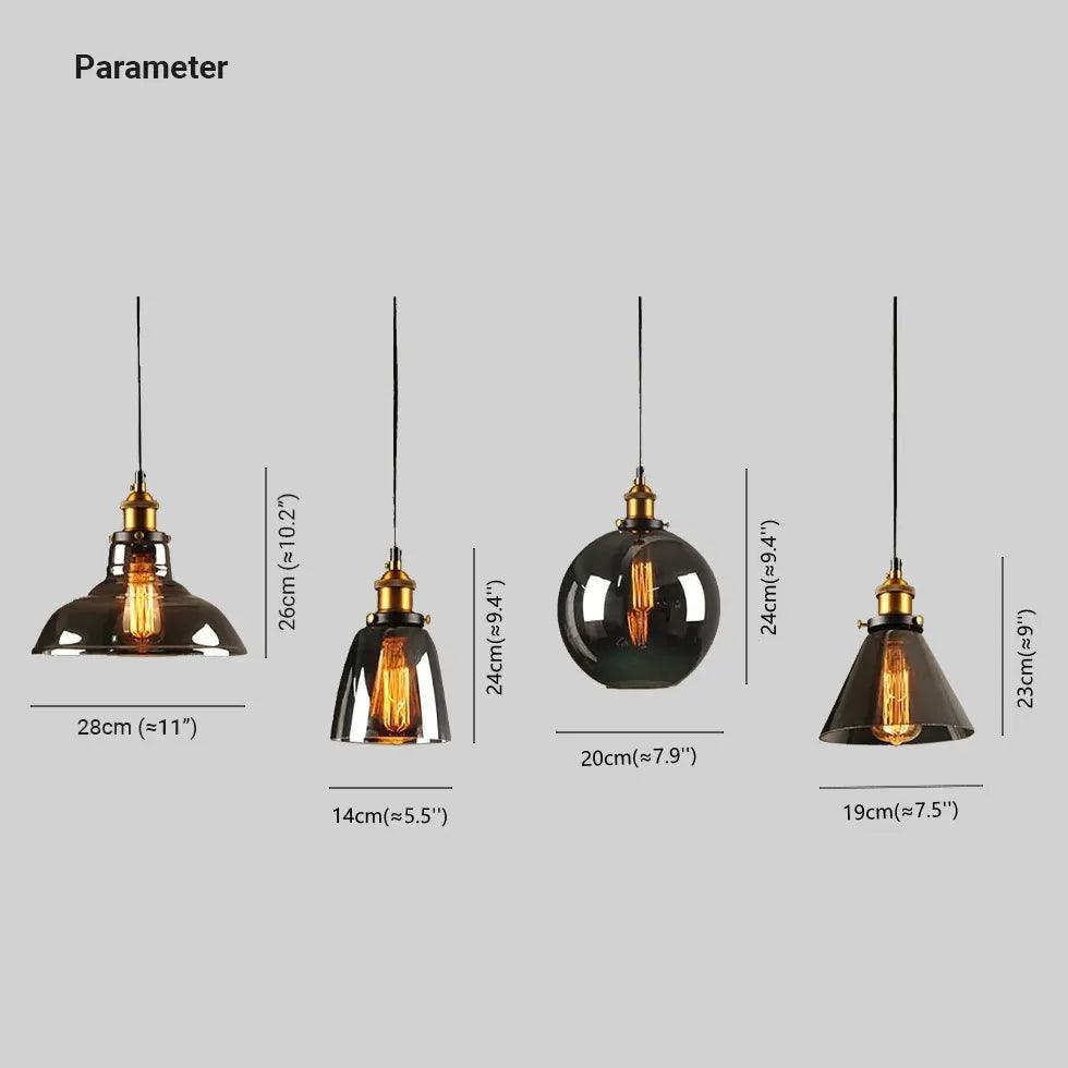 light clear amber smoke pendant light - Clowas