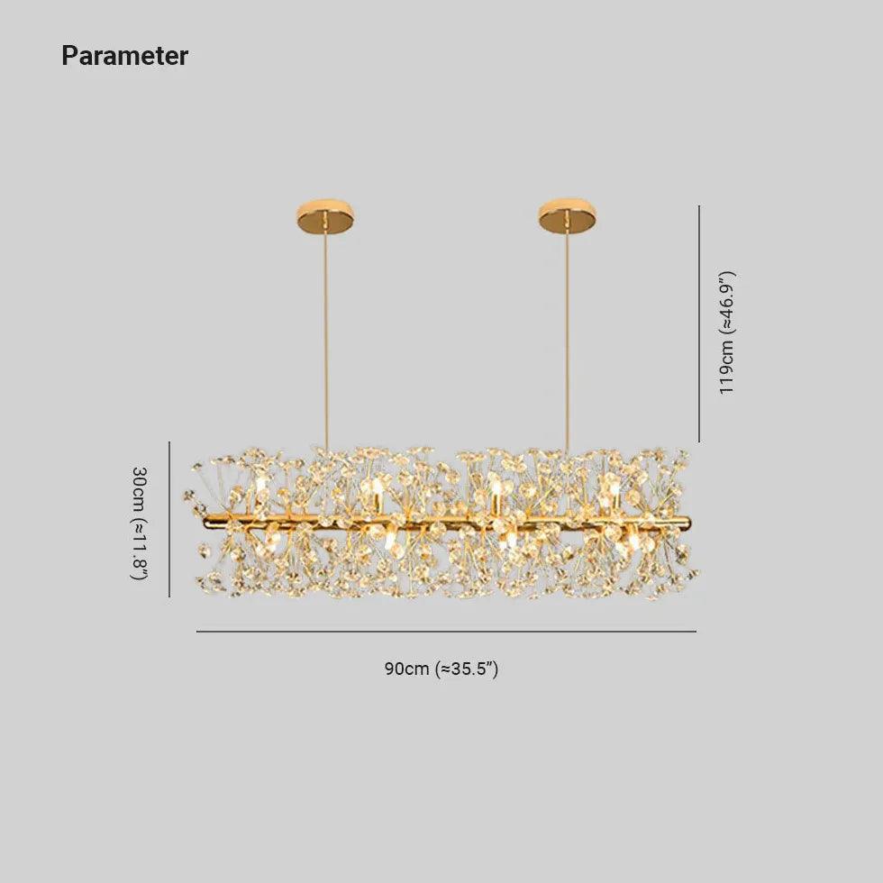 Long Crystal Decorative Gold Pendant Light - Clowas