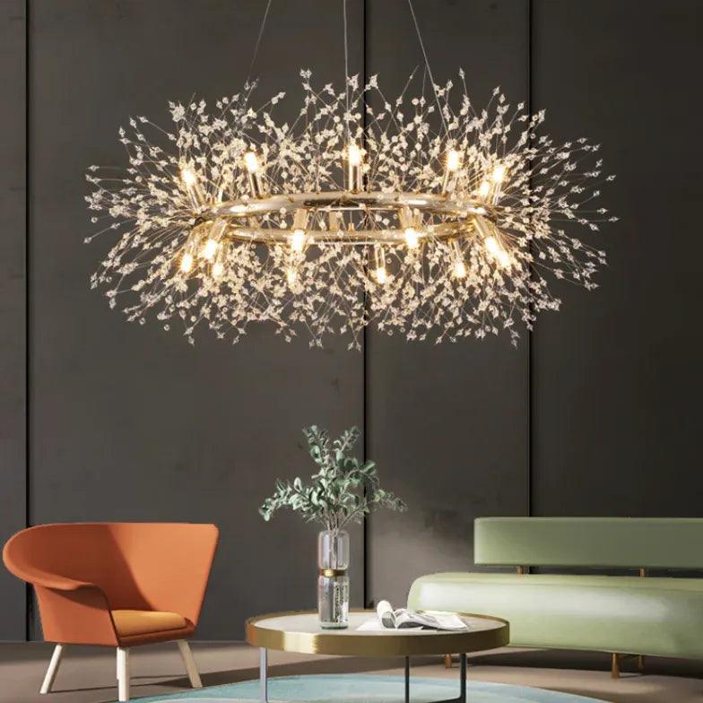 Star Branches Crystal Gold Chandelier - Clowas