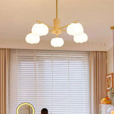 Cloud-Shaped Shade Wooden Living Room Pendant Light - Clowas