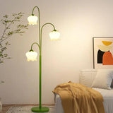 Three-Head Lantern Flower Green Floor Lamp - Clowas