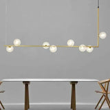 Modern Pendant Light Dining Room with Glass Globes
