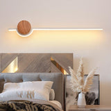 Minimalist Wooden Long Bedroom Wall Light