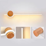 Minimalist Wooden Long Bedroom Wall Light