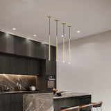 Linear Minimalist Gold Bedroom Pendant Light - Clowas