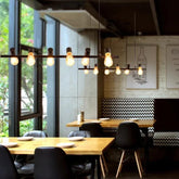 Long Light Bulb Black Industrial Chandelier - Clowas