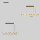 Copper and Glass Bar-Shaped Pendant Light