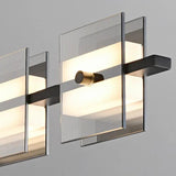 Copper and Glass Bar-Shaped Pendant Light