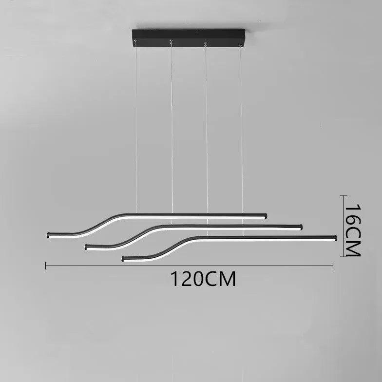 Three-Line Zigzag Design Minimalist Pendant Light - Clowas