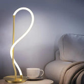 White Tube Curved Line Floor Lamp - Clowas