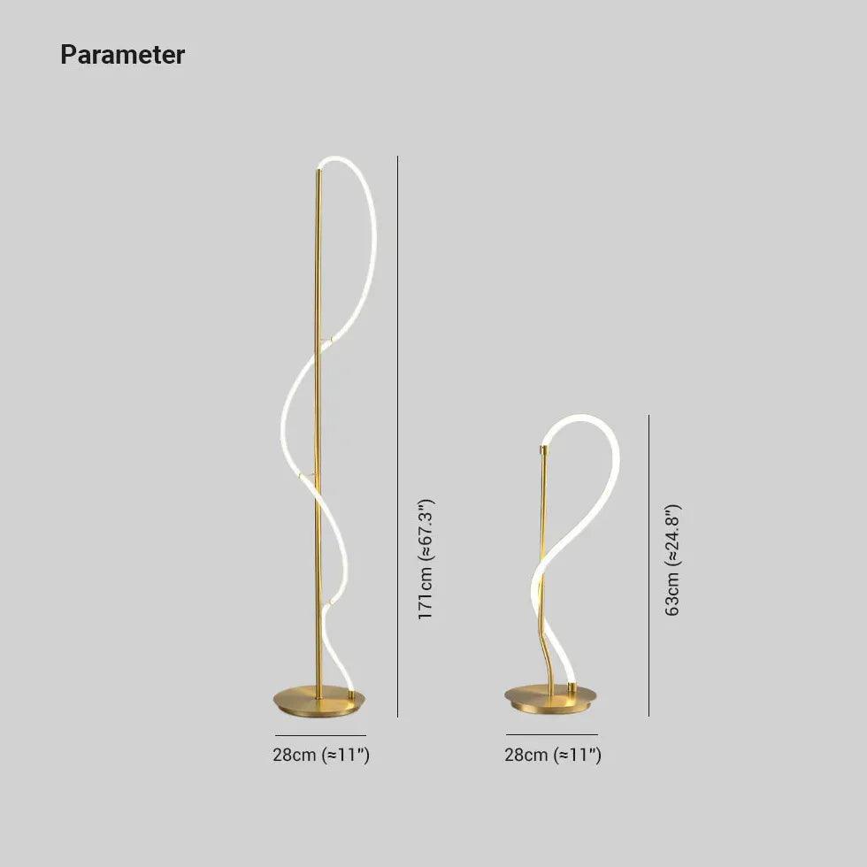 White Tube Curved Line Floor Lamp - Clowas