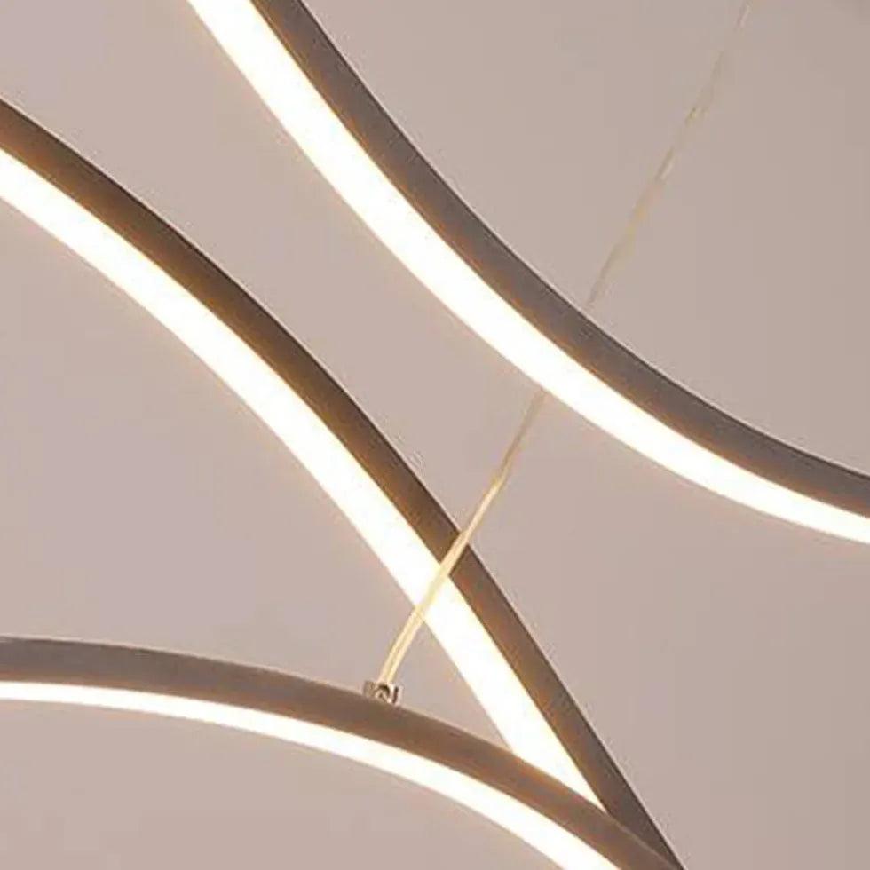 Curved Black Minimalist Dining Room Pendant Light - Clowas