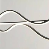 Simple Curved Black Dining Room Pendant Light - Clowas