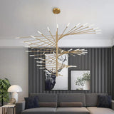 Extended Branch Structure Black Modern LED Chandelier - Clowas