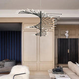 Extended Branch Structure Black Modern LED Chandelier - Clowas