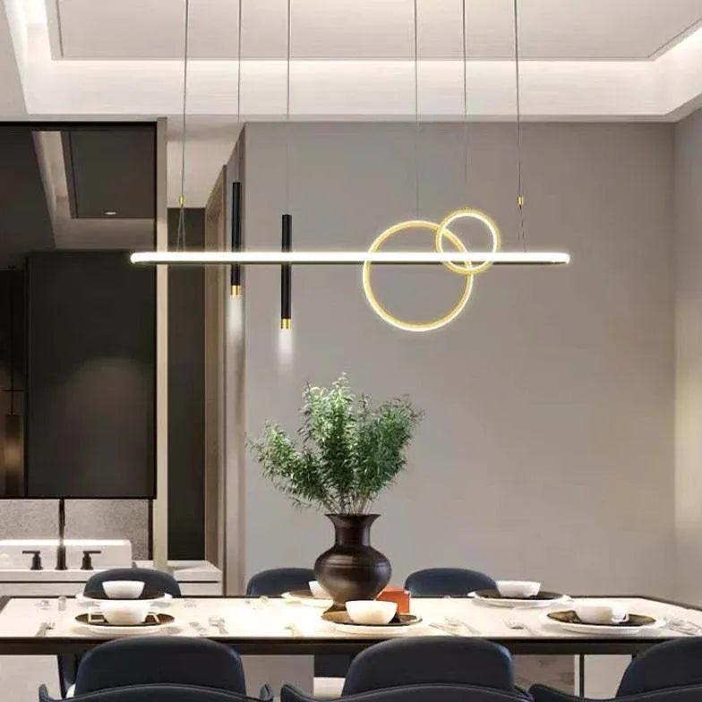 Multi-Loop Straight Line Dining Room Pendant Light - Clowas