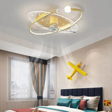 Blue Starry Sky Bedroom Ceiling Fan With Light - Clowas