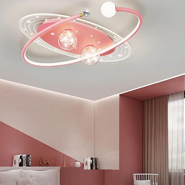 Blue Starry Sky Bedroom Ceiling Fan With Light - Clowas