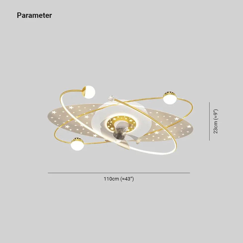 Galaxy Orbit Modern Ceiling Fan With Light - Clowas