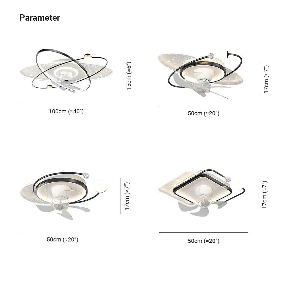 Star Ring LED Ceiling Fan With Light - Clowas