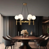 Plant Spherical Lampshade Glass Gold Chandelier - Clowas