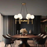 Plant Spherical Lampshade Glass Gold Chandelier - Clowas