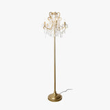 Curved Metal Crystal Retro Floor Lamp - Clowas