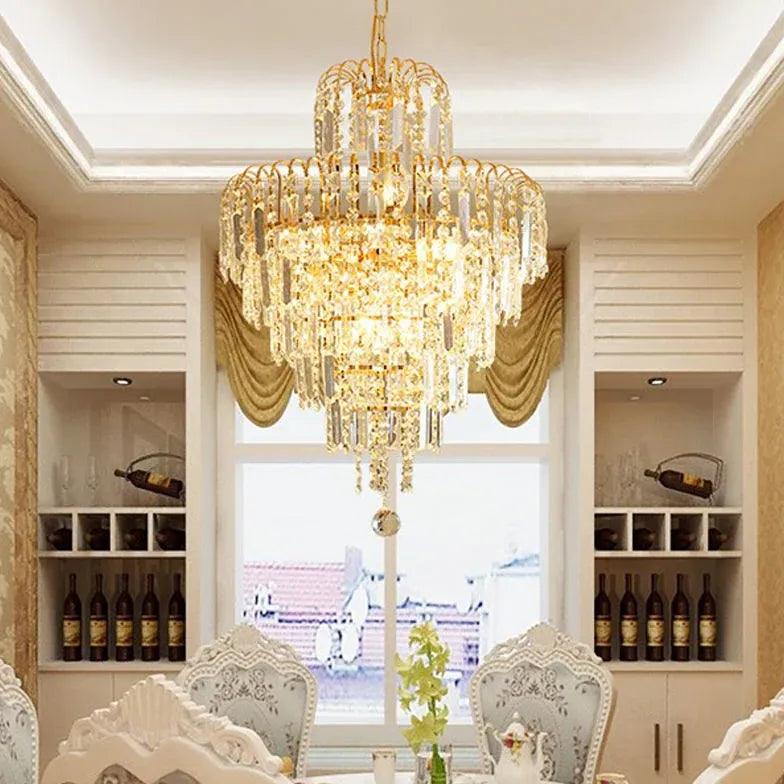 Multi-Light Design Luxury Crystal Gold Chandelier - Clowas