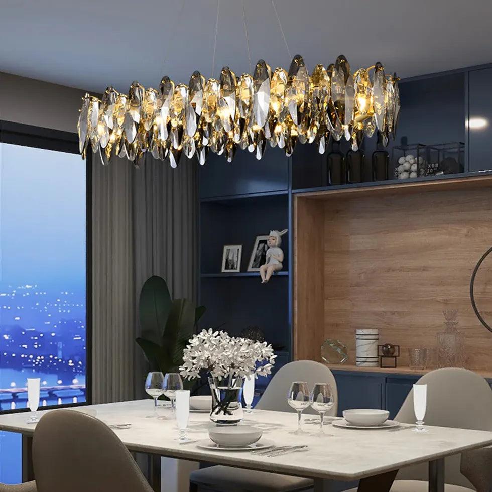 Bright Lights Shadows Crystal Gold Pendant Light - Clowas