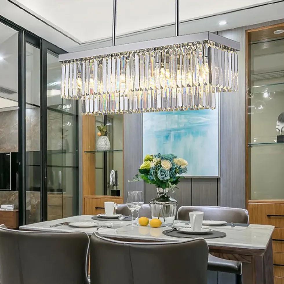 Luxury Strip Crystal Dining Room Pendant Light - Clowas