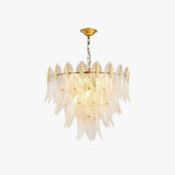 Unique Leaf-Shaped Gold Crystal Pendant Light - Clowas