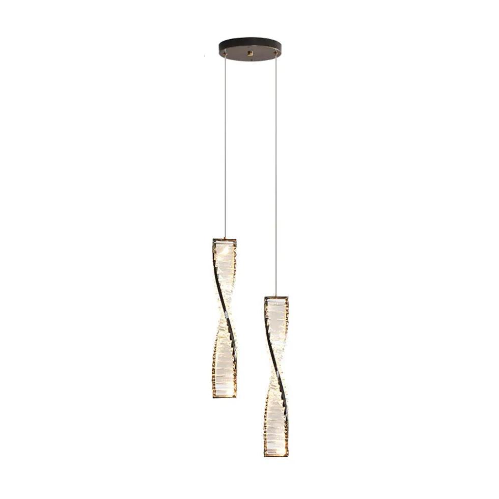 Spiral Strip Crystal Pendant Light - Clowas