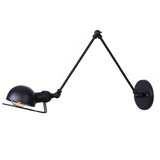 Industrial Iron Long Arm Black Reading Light