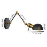 Industrial Iron Long Arm Black Reading Light