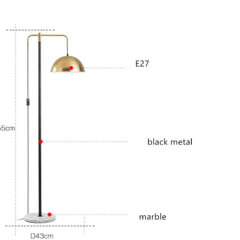 Metal Dome Arm Plug-In Floor Lamp - Clowas