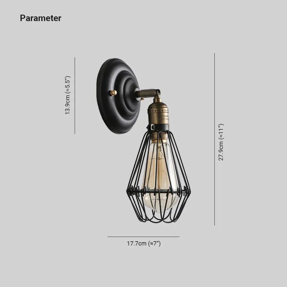 Metal Wire Frame Dining Room Wall Light - Clowas