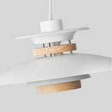 Wooden Wabi-Sabi UFO Style Pendant Light