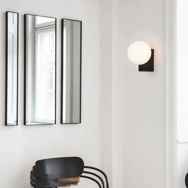 Milk White Globe Glass Modern Wall Lights - Clowas