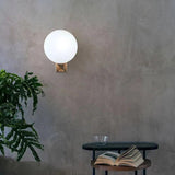 Milk White Globe Glass Modern Wall Lights - Clowas